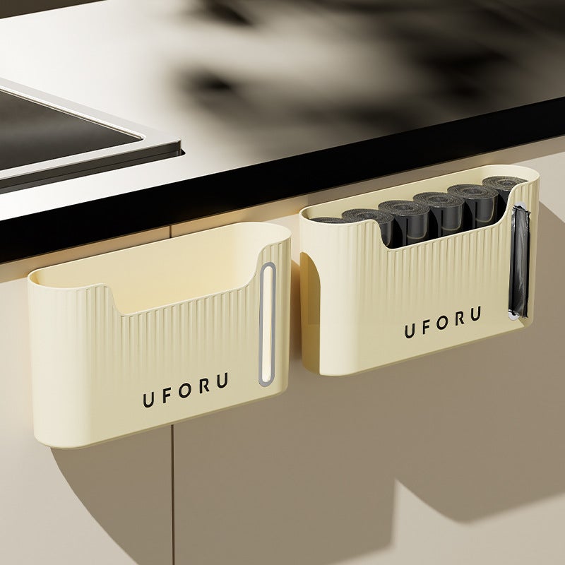 Kitchen Garbage Bag Storage Artifact Plastic Bag Storage Box Wall-Mounted Collector Placing Box Punch-Free Storage Rack - Image 4