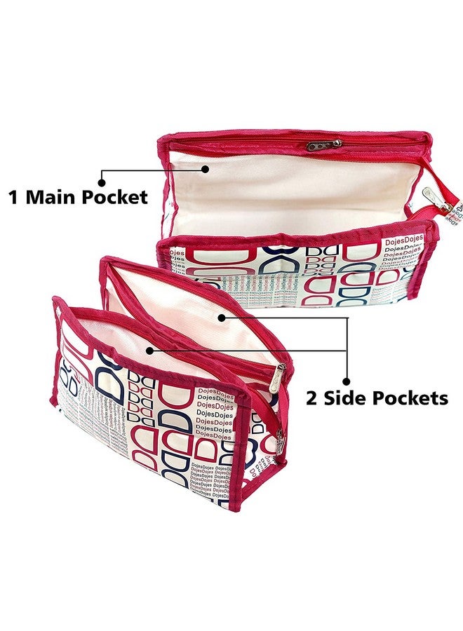 STACKRAID Set of 3 Synthetic Travel & Cosmetic Pouch for Men & Women - (Pink_Set of 3 Dojes D Pouch - Pink) (Baby Pink) - Image 5