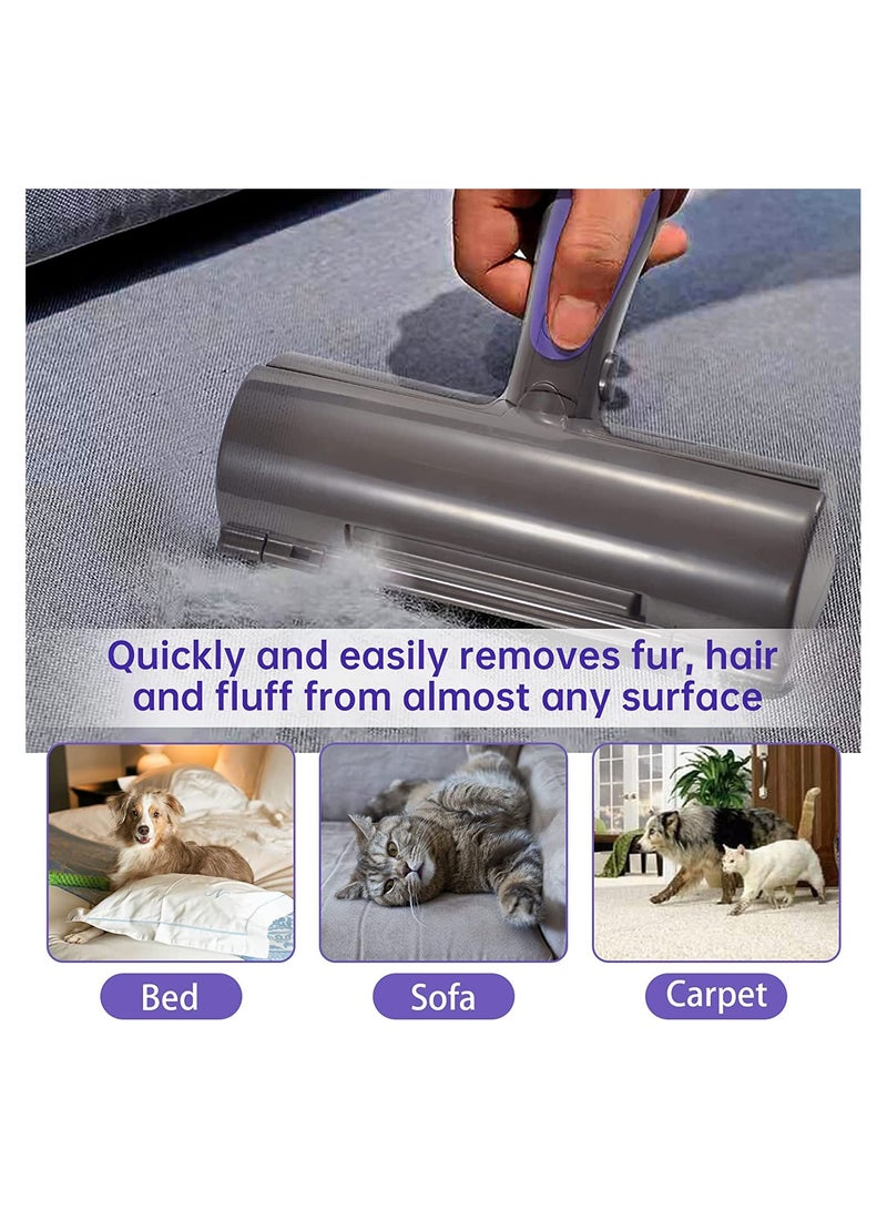 SYOSI أسطوانة إزالة شعر الحيوانات الأليفة الكهربائية، أسطوانة إزالة الوبر لشعر الكلاب والقطط مع إضاءة LED، أسطوانة قابلة لإعادة الاستخدام لإزالة شعر الحيوانات الأليفة مع وضع تنظيف ذاتي للسجاد، الملابس، الأثاث، السيارة والمفروشات - Image 2