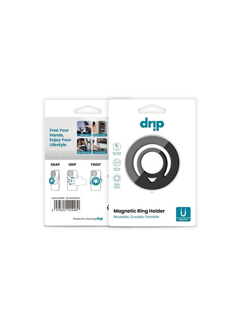 DRIP Magnetic phone grip with a ring design made of silicone, keeps your device stable and comfortable.Suitable for use as a stand or a secure grip that prevents slipping and provides better phone control. - Image 3