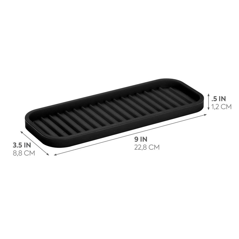 InterDesign iDesign Silicone Kitchen Sink Tray for Countertops - Black - Image 2