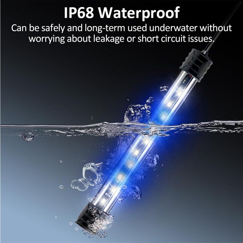 DaToo LED Aquarium Light 3 W Underwater USB Fish Tank Light Blue Submersible Aquarium Light 7in - Image 4