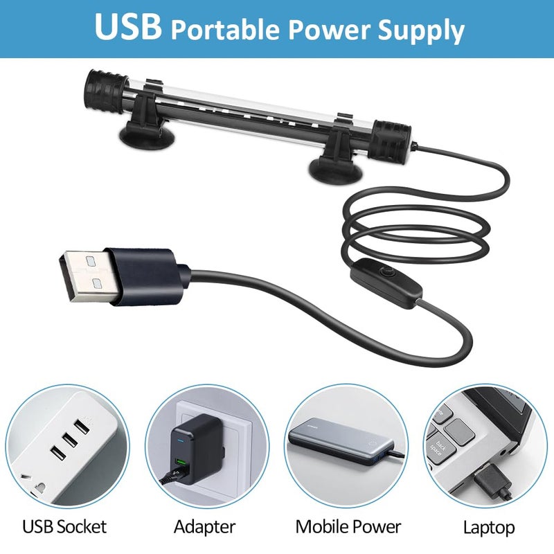 DaToo LED Aquarium Light 3 W Underwater USB Fish Tank Light Blue Submersible Aquarium Light 7in - Image 5