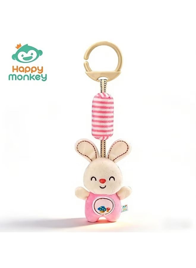 happy monkey 29cm Soft Plush Animal Wind Chime | Baby Soothing Sensory Toy 0-12M | Safe for Chewing & Sleeping - Image 1