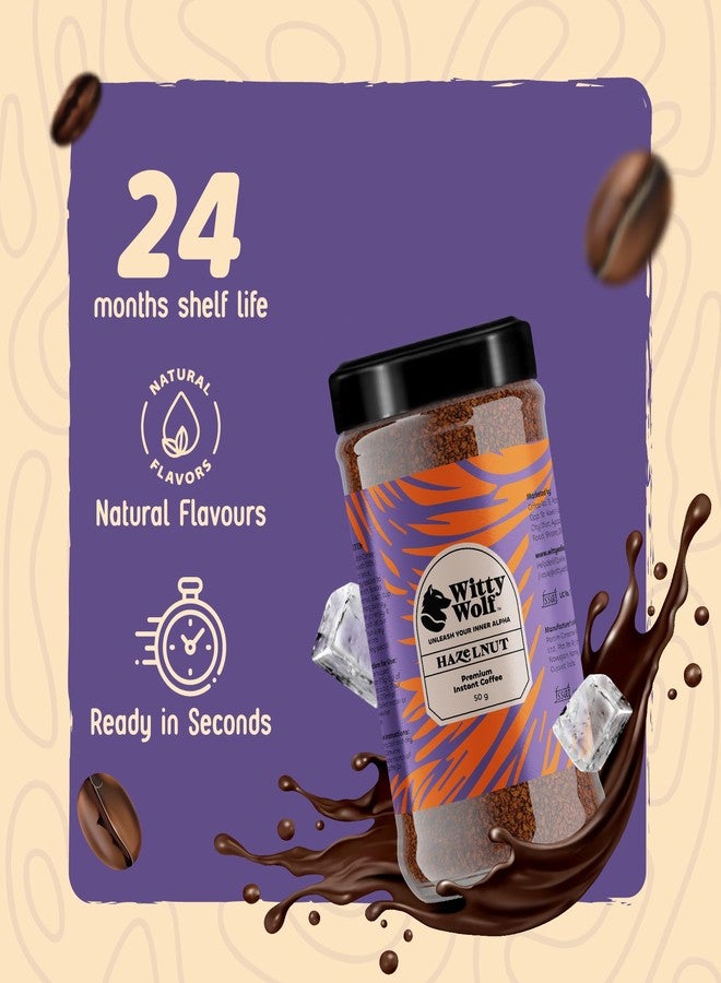 Witty Wolf Premium Hazelnut Instant Flavored Coffee Combo (50gm + 50gm) | Espresso, Latte & Cappuccino | Hot & Cold Coffee (Pack of 2) - Image 4