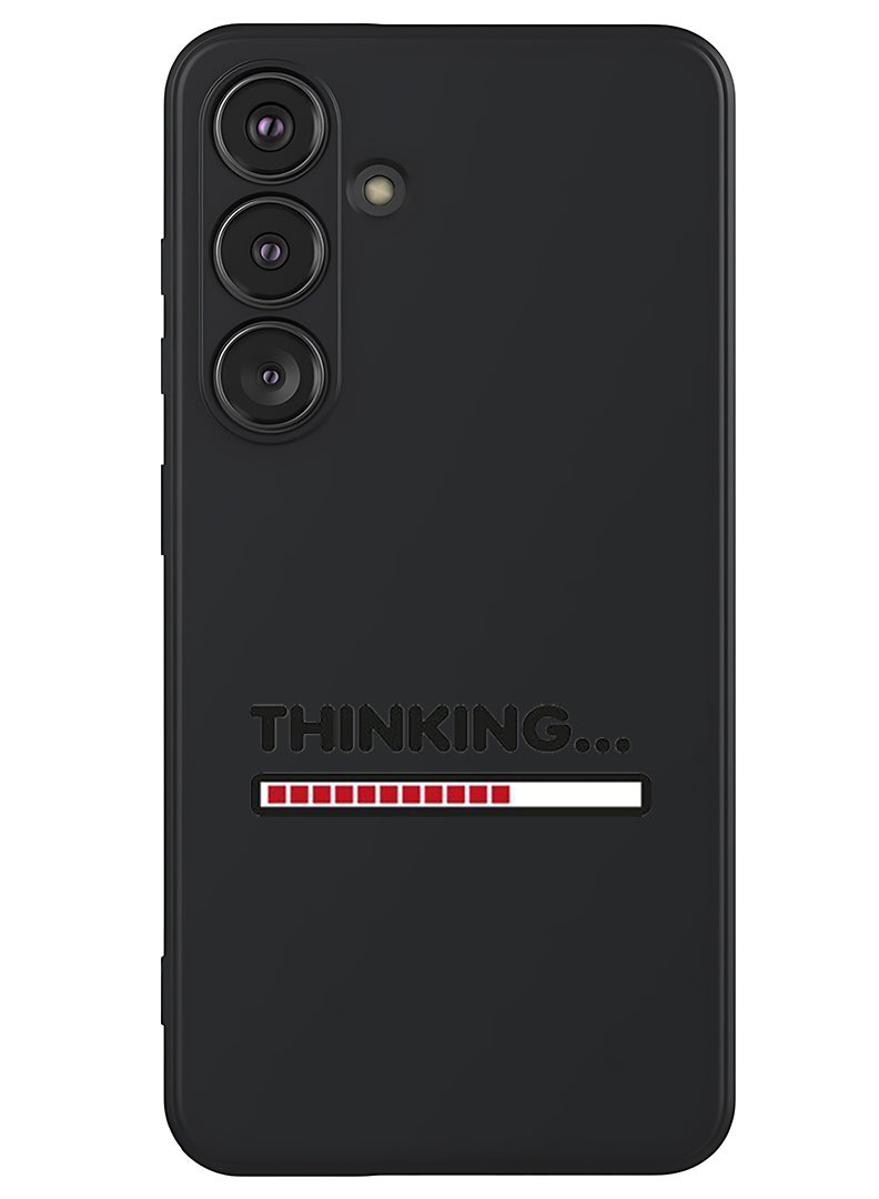 Theodor Protective Slim Fit Case Liquid Silicone Cover with Full Body Protection Anti-Scratch Shockproof Case For Samsung Galaxy S25 Plus (Black) - Thinking - Image 1