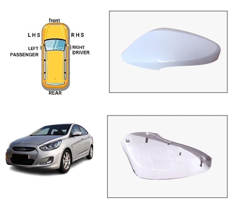 STYCARO ORVM Side view Mirror Cover/Cap compatible with Hundai Verna Fludic 2ND GEN 05.2011-08.2017 Year Model Type 3-UNPAINTED (LEFT PASSENGER SIDE) - Image 2