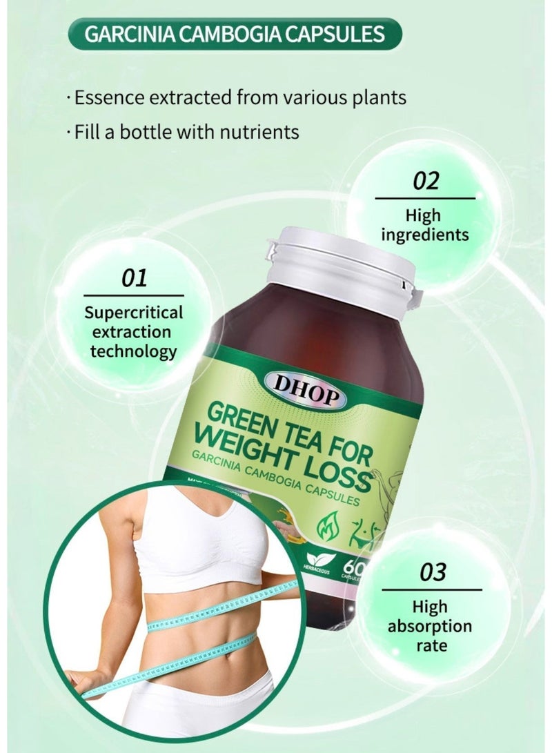 DHOP Green Tea For Weight boosts Metabolis Healthy Detox Burning Fat Slimming 60 Capsules - Image 5
