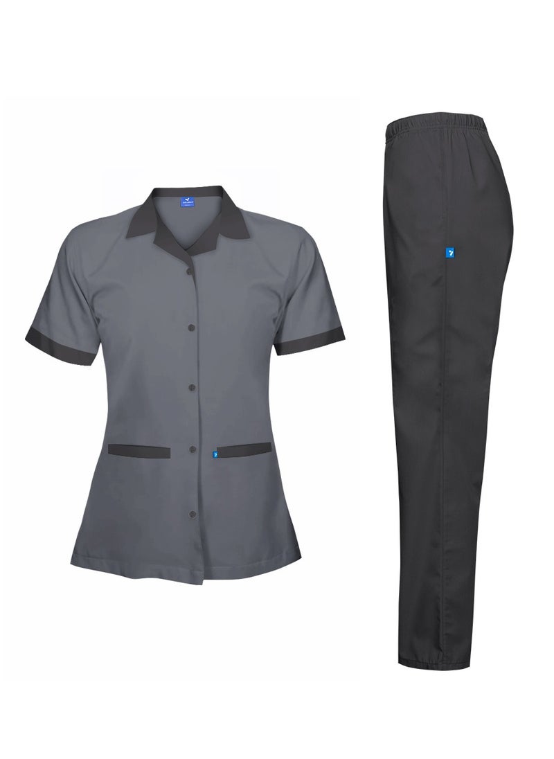 just adore - Just Adore Cleaners Uniform Short Sleeve Shirt & Pant Set - Image 1