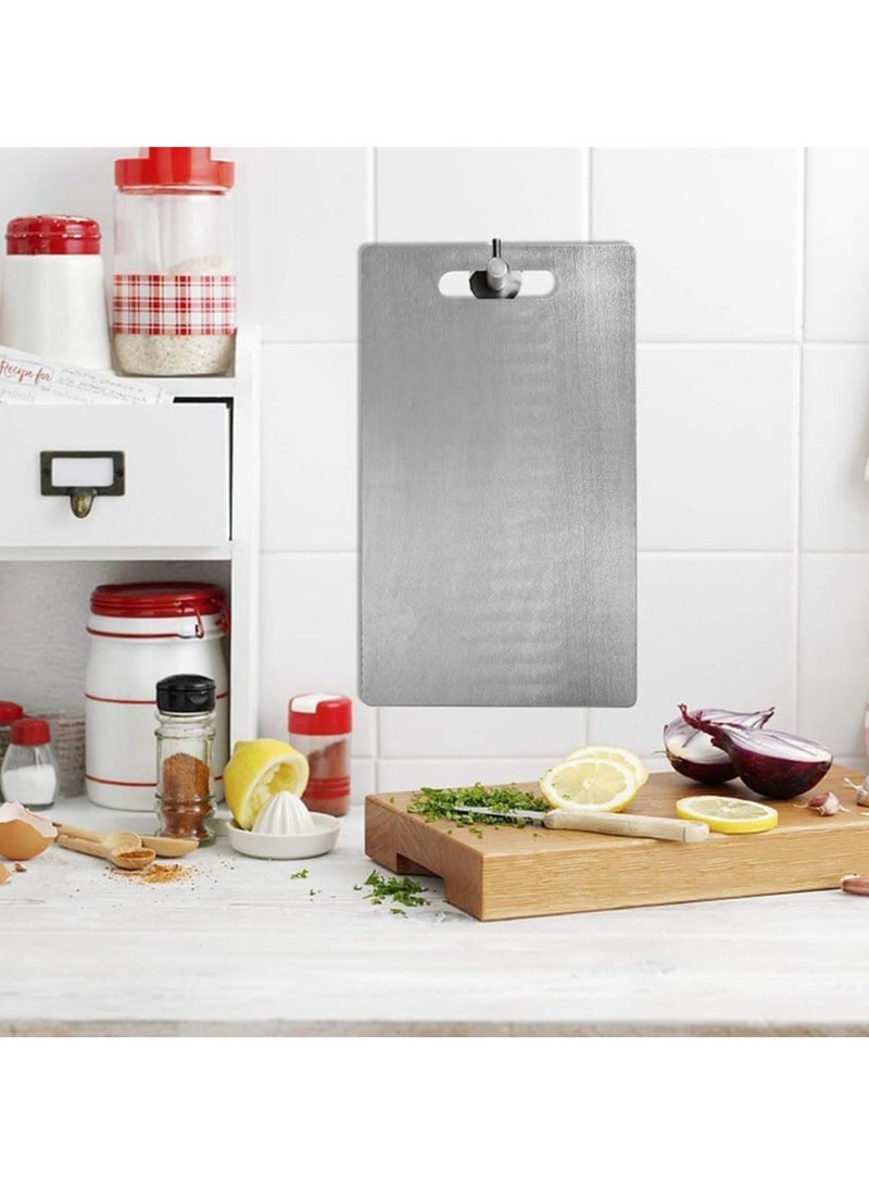 2Pcs Titanium Cutting Board,Titanium Cutting Boards for Kitchen,304 Stainless Steel Food Grade Cutting Board for Meat Fruit & Vegetable ( 34 * 23 CM,29 * 20 CM) - Image 5