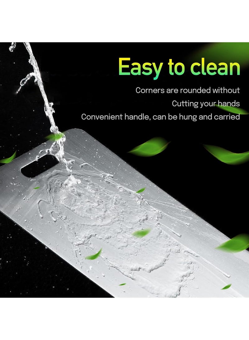 2Pcs Titanium Cutting Board,Titanium Cutting Boards for Kitchen,304 Stainless Steel Food Grade Cutting Board for Meat Fruit & Vegetable ( 34 * 23 CM,29 * 20 CM) - Image 3