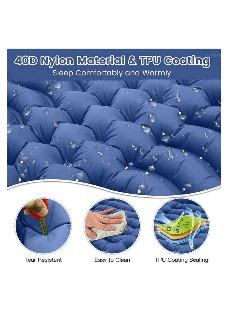 Double Camping Sleeping Pad Inflatable Presser Foot Ultralight 2 Person Pillow Hiking Travel Backpacking Tent - Image 2