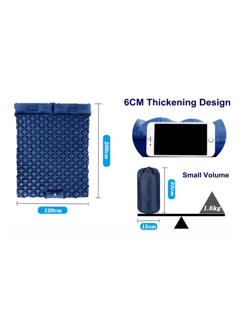 Double Camping Sleeping Pad Inflatable Presser Foot Ultralight 2 Person Pillow Hiking Travel Backpacking Tent - Image 5