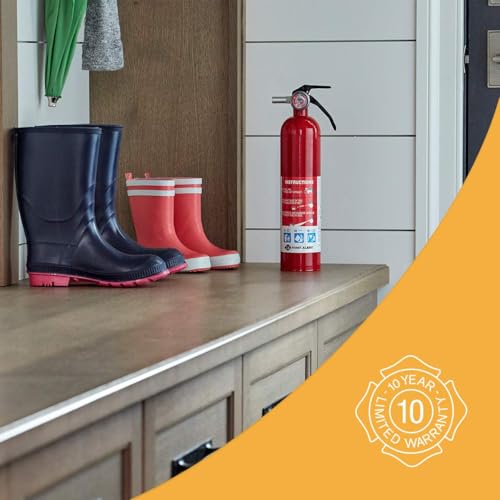 First Alert Fire Extinguisher for Home, Standard Rechargeable Compliance Unit, UL RATED 1-A:10-B:C, HOME1, Red, 1-Pack - Image 4
