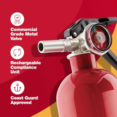 First Alert Fire Extinguisher for Home, Standard Rechargeable Compliance Unit, UL RATED 1-A:10-B:C, HOME1, Red, 1-Pack - Image 3