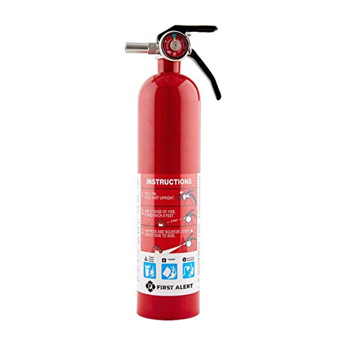 First Alert Fire Extinguisher for Home, Standard Rechargeable Compliance Unit, UL RATED 1-A:10-B:C, HOME1, Red, 1-Pack - Image 1