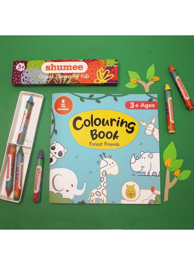 شومي دفتر تلوين شومي مع مجموعة أقلام تلوين عضوية - بطابع الغابة (٣ سنوات فأكثر) | ٢٠ صفحة و٦ أقلام تلوين | ألوان عضوية وطبيعية | مجموعة فنون وحرف يدوية لتنمية مهارات الأطفال لإنشاء كرنفال ملون - Image 3