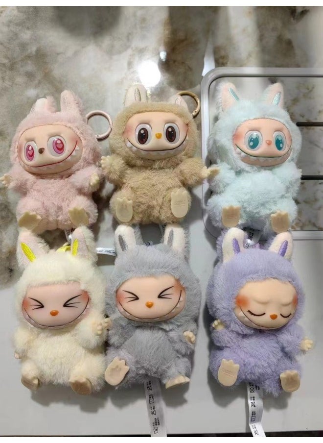 Generic - Rab Cloth Second Generation Doll Sitting Vinyl Party Plush Macaron Cute Doll Hand Key Chain Batch-Color:Pack Of Six [And Non-repeating] - Image 1