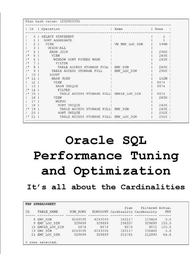 Oracle SQL Performance Tuning and Optimization: It's all about the Cardinalities