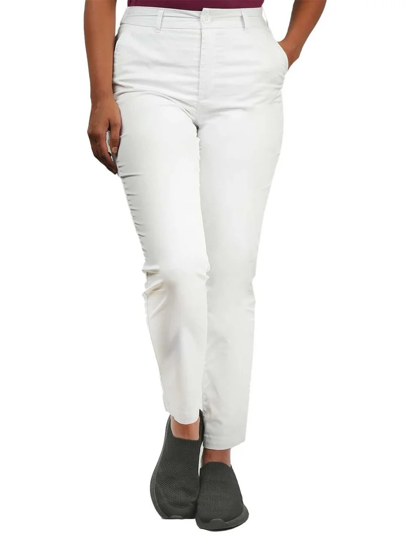 جيوردانو بنطلون نسائي قطن مخلوط بخصر عالٍ وقصة مستدقة