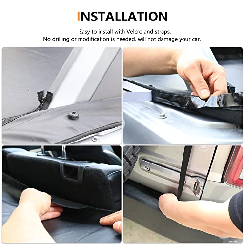 RERPRO Trunk Cargo Cover for 2021 2022 2023 2024 2025 Ford Bronco 4 Door Rear Trunk Tonneau Cover Security Shield Shade Luggage Protector Interior Accessories Black - Image 5