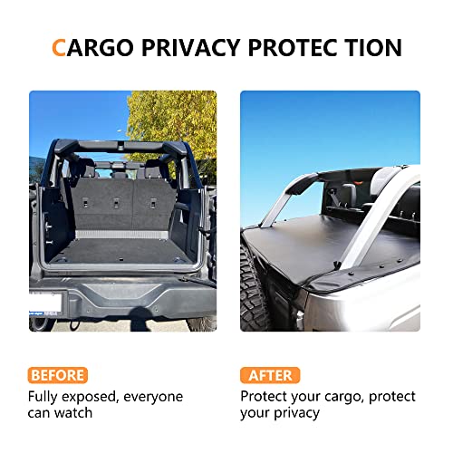 RERPRO Trunk Cargo Cover for 2021 2022 2023 2024 2025 Ford Bronco 4 Door Rear Trunk Tonneau Cover Security Shield Shade Luggage Protector Interior Accessories Black - Image 2