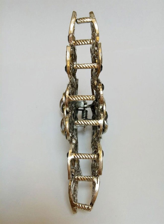 سوبيربليس مشابك شعر نسائية أنيقة بتصميم كلاسيكي، مصنوعة من سبيكة معدنية مرصعة بأحجار الراين، كبيرة الحجم، مناسبة للشعر الكثيف (لون أزرق داكن 1) - Image 3