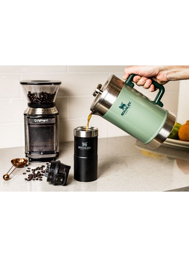 Stanley Stanley French Press 48oz with Double Vacuum Insulation, Stainless Steel Wide Mouth Coffee Press, Large Capacity, Ergonomic Handle, Dishwasher Safe, Hammertone Green  - Image 4