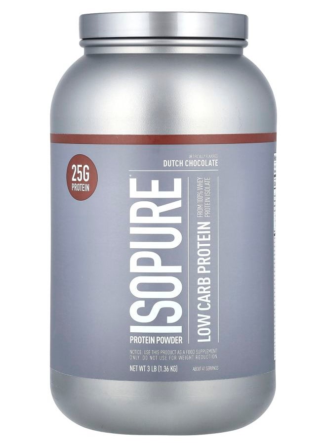 Isopure Low Carb Protein Powder Dutch Chocolate 3 lb (1.36 kg) 