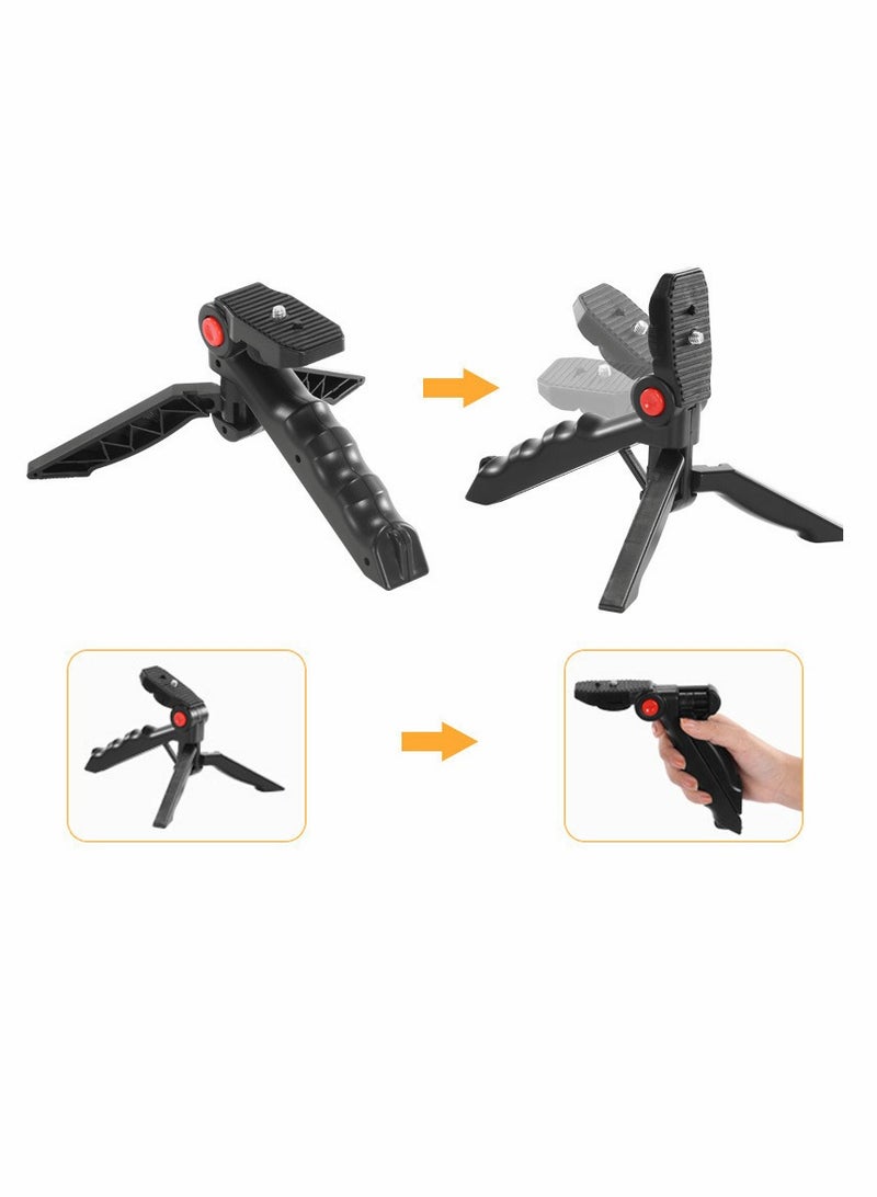 SYOSI Tripod Holder, Video Kit Accessories, Table Tripod Phone Holder, Microphone LED Video Light Remote Shutter, for Phone Video Recording, for YouTube, for Vlog (black) - Image 2