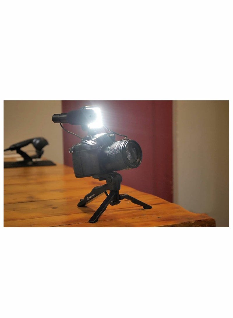 SYOSI Tripod Holder, Video Kit Accessories, Table Tripod Phone Holder, Microphone LED Video Light Remote Shutter, for Phone Video Recording, for YouTube, for Vlog (black) - Image 5