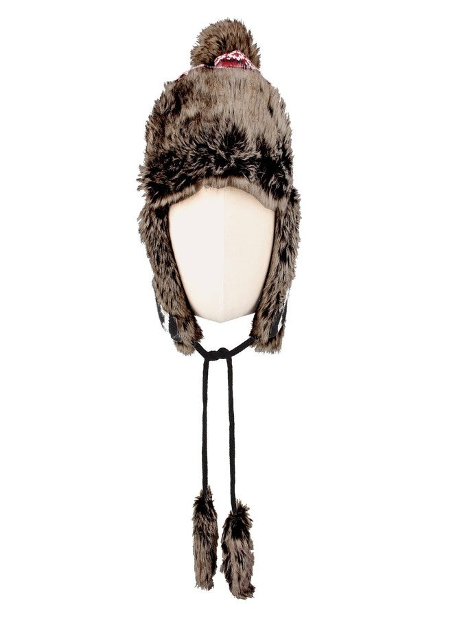 WITHMOONS Fleece Maple Fair Isle Knit Beanie Hat Earflaps Cap FZ70021 (Black) - Image 2
