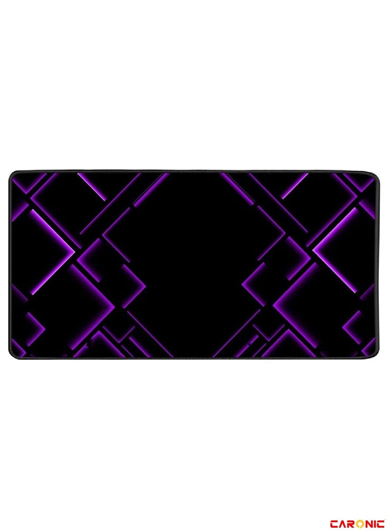 CARONIC - Large Gaming Mouse Pad with Superior Micro Weave Cloth Extended Desk Mousepad with Stitched Edges Non-Slip Base Water Resist Keyboard Pad For Gamer And Office Home Black Purple - Image 1