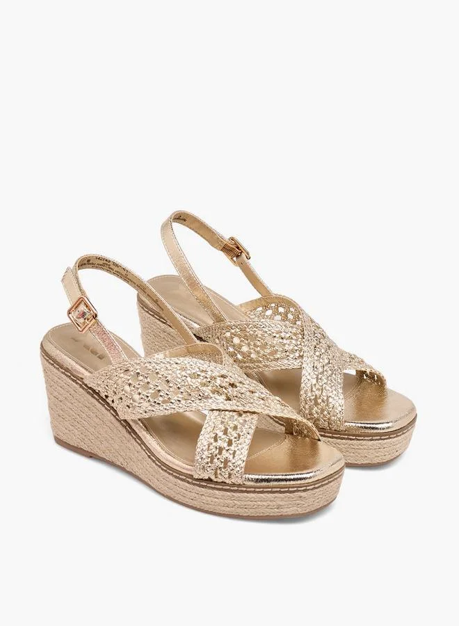إكستي Women Cross Strap Wedge Heel Sandals