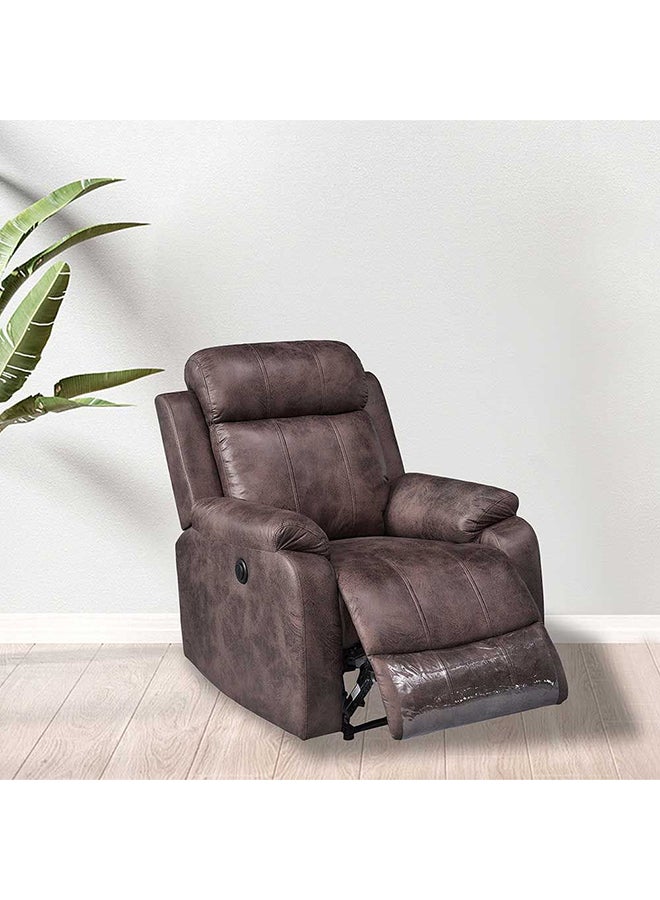 DANUBE HOME Cedar 1 Seater Power Motion Recliner Relaxing Chair Modern Design One Seat Sofas Comfortable Living Room Furniture L 82x93x104 cm Chocolate - Image 1