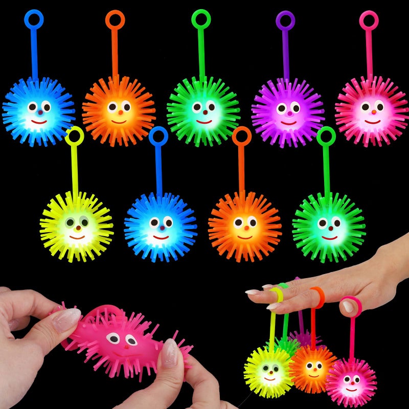 Basytodio 18 PCS LED Puffer Balls Party Favors for Kids Goodie Bags Stuffers Classroom Prizes Bulk Fidget Toys Easter Basket Stuffers Light Up School Prizes Treasure Box Pinata Filler Return Birthday Gifts - Image 3