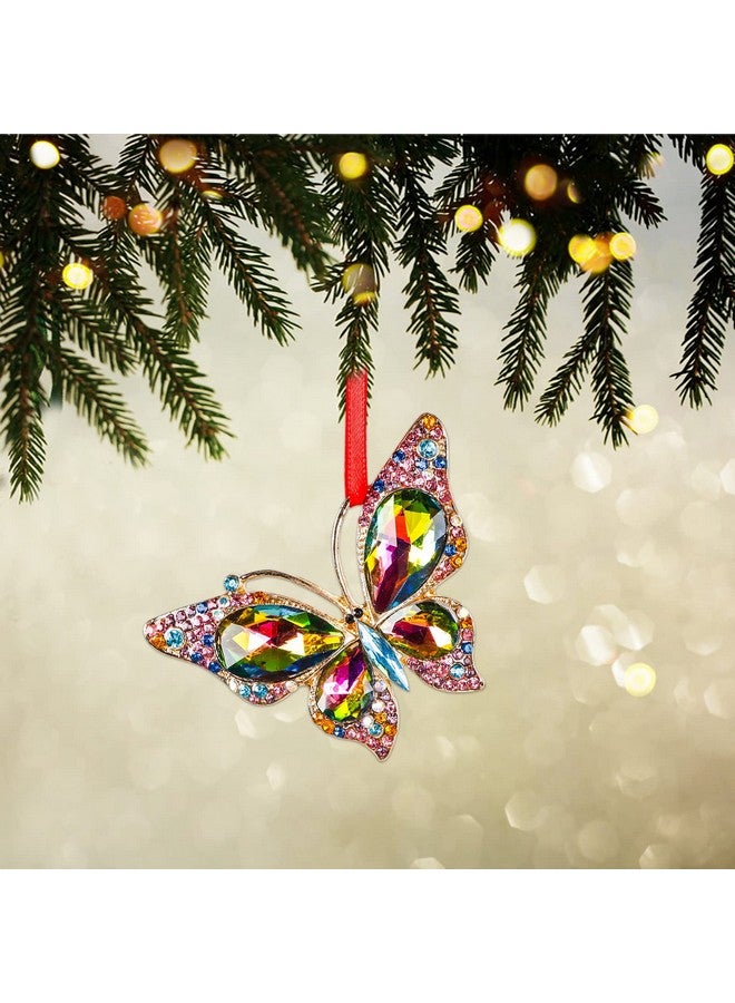 WaaHome Metal Butterfly Christmas Ornaments 2024 Monarch Butterfly Keepsake Christmas Tree Ornaments Decorations, Colorful Butterfly Christmas Ornaments Gifts for Women Girls Mom Sisters - Image 2
