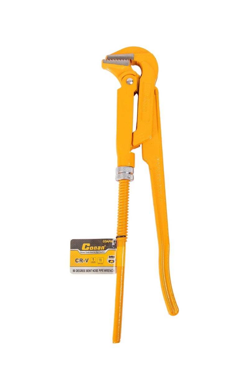 كونان كماشة أنابيب بزاوية 90 درجة – مقاس 2 إنش – Conan CR-V – موديل COAP802 – فولاذ كروم فاناديوم – مقبض طويل مانع للانزلاق – لون أصفر - Image 1