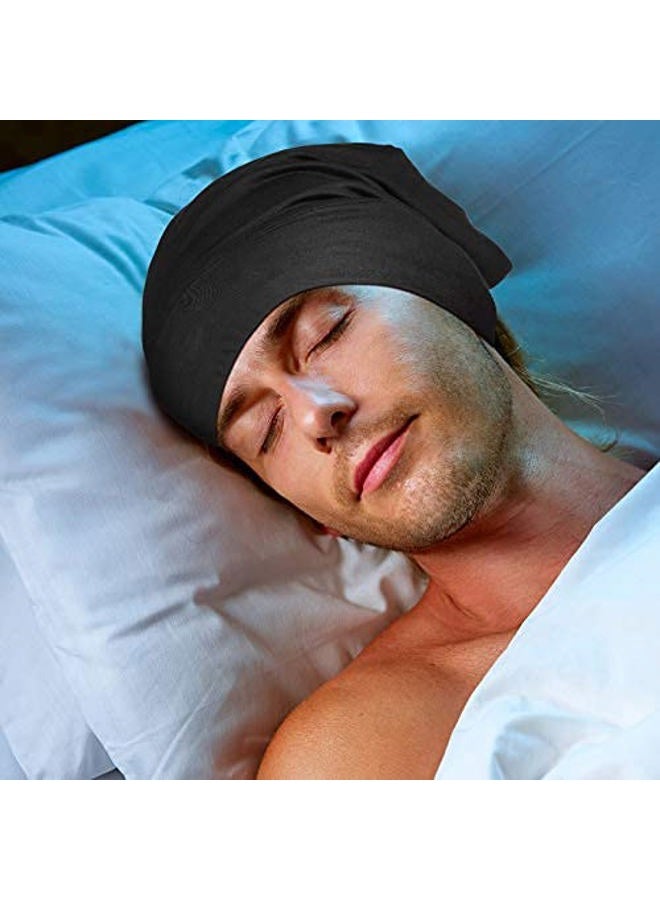 Geyoga 4 Pcs Satin Lined Sleep Bonnet Silk Sleep Cap Slouchy Beanie Hat Night Sleeping Head Wrap for Women Men Curly Hair(Dark Colors) - Image 5