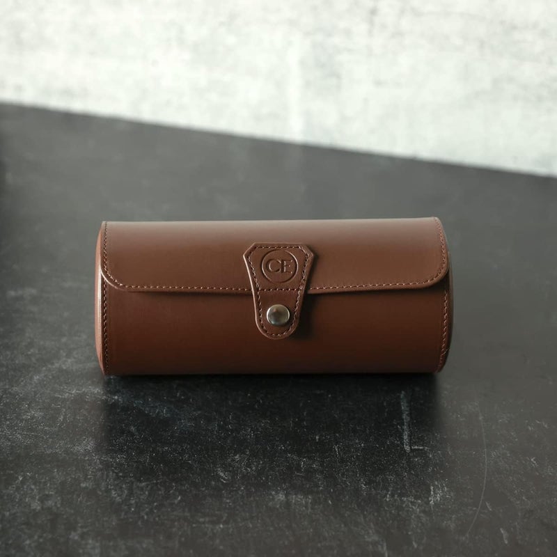 CASE ELEGANCE Travel Watch Case Roll Organizer for Men | Vegan Faux Leather Watch Display Case | Watch Display, Storage & Holder | Watch Case for Men's Watch Collection | Watch Holder for Men | Brown - Image 3