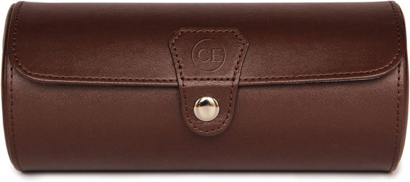 CASE ELEGANCE Travel Watch Case Roll Organizer for Men | Vegan Faux Leather Watch Display Case | Watch Display, Storage & Holder | Watch Case for Men's Watch Collection | Watch Holder for Men | Brown - Image 1