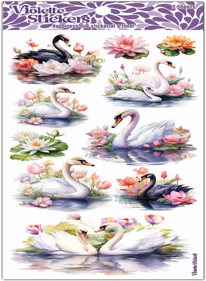 ملصقات البجعة المهيبة من تصميم Violette Stickers