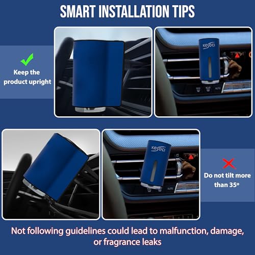 KESOCI Smart Car Air Freshener: Revolutionary Smart Car Diffuser Vent Clip with 3 Exclusive 10 ml Fragrances (White Tea, Sangri_La and Jasmine) - Image 5