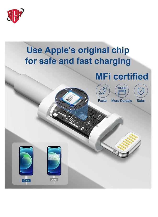 BGM iPhone 14 pro max12 13 14 Fast Charger [Apple MFi Certified]Lightning Cable 20W PD USB C Wall Charger 2-Pack 6FT Fasting Charging Adapter Compatible with iPhone 14 /14 Pro Max/13/13Pro/12/12 Pro/11  - Image 2