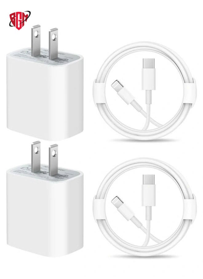 BGM iPhone 14 pro max12 13 14 Fast Charger [Apple MFi Certified]Lightning Cable 20W PD USB C Wall Charger 2-Pack 6FT Fasting Charging Adapter Compatible with iPhone 14 /14 Pro Max/13/13Pro/12/12 Pro/11  - Image 1