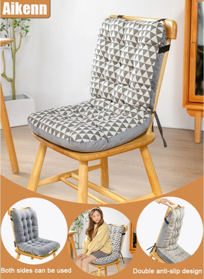 Aikenn Chair Cushion Comfortable Office Chair Seat Cushion Double-sided Stitching Cushion With Fixing Band One Seat Cushion Non Slip Seat Cushion for Back Relax Outdoor Garden Patio Cushion for Home Office Gray triangle - Image 1