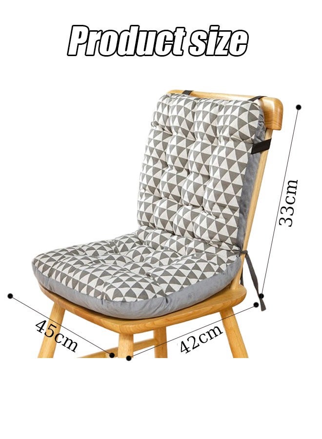 Aikenn Chair Cushion Comfortable Office Chair Seat Cushion Double-sided Stitching Cushion With Fixing Band One Seat Cushion Non Slip Seat Cushion for Back Relax Outdoor Garden Patio Cushion for Home Office Gray triangle - Image 2