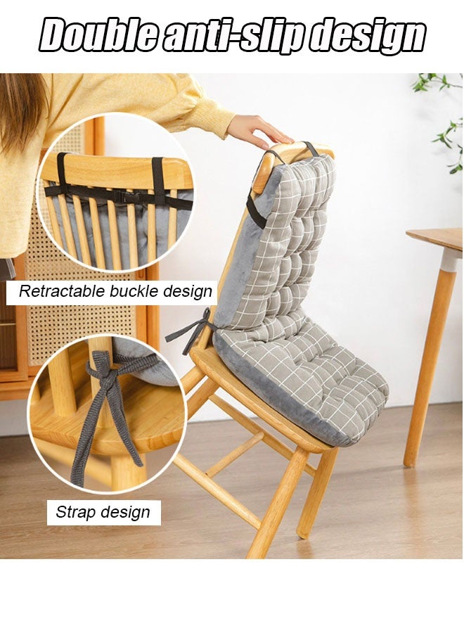 Aikenn Chair Cushion Comfortable Office Chair Seat Cushion Double-sided Stitching Cushion With Fixing Band One Seat Cushion Non Slip Seat Cushion for Back Relax Outdoor Garden Patio Cushion for Home Office Gray triangle - Image 3