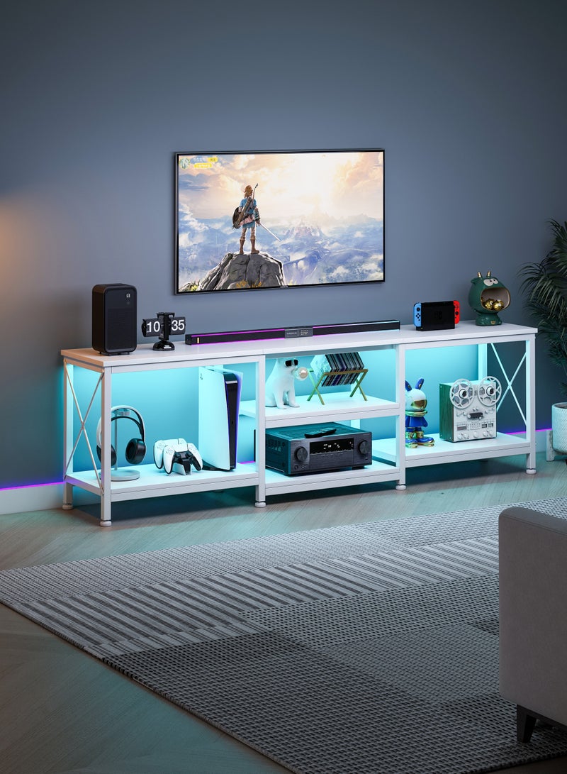 Shofenkei 180*40*60cm TV Stand Table For TV Up To 75 Inch Storage Shelves Entertainment Center and TV Console Table for Home Living Room White - Image 2