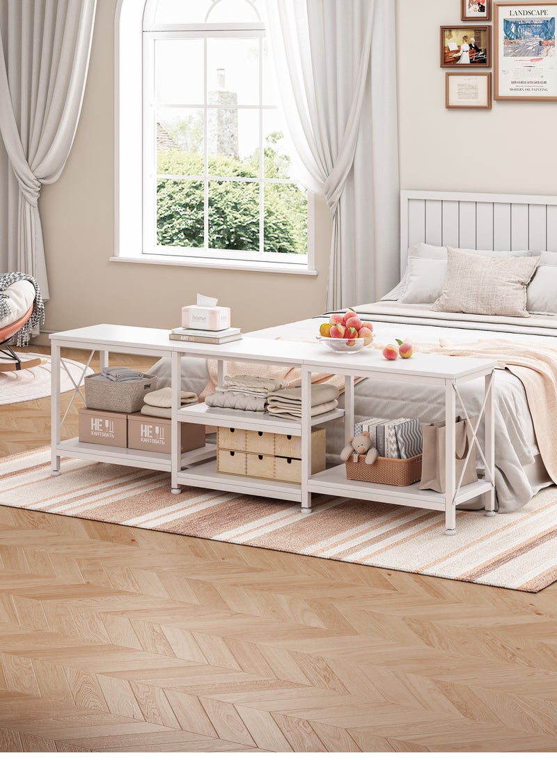 Shofenkei 180*40*60cm TV Stand Table For TV Up To 75 Inch Storage Shelves Entertainment Center and TV Console Table for Home Living Room White - Image 3